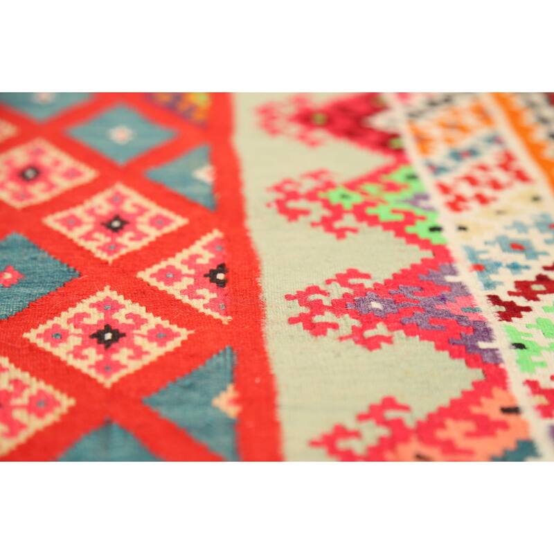 Pre-1900 Antique Vegetable Dye Kilim Persian Runner Rug - 3'2"x 17'1"
