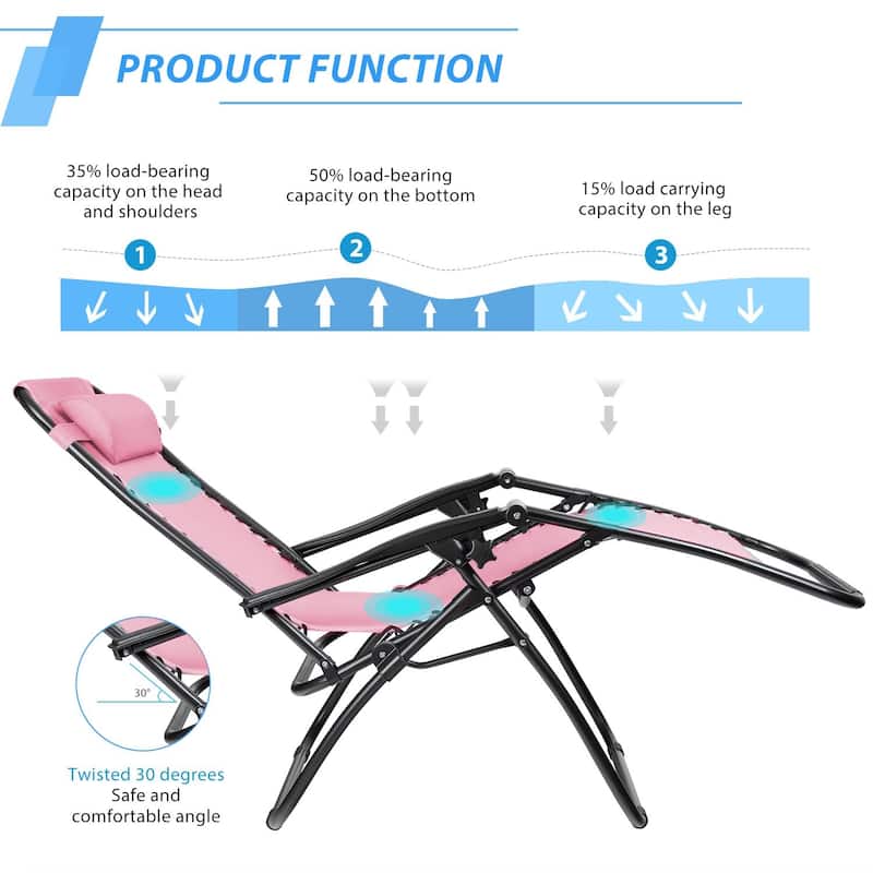 Homall Patio Zero Gravity Chair Lawn Lounge Chair with Pillow Set of 2