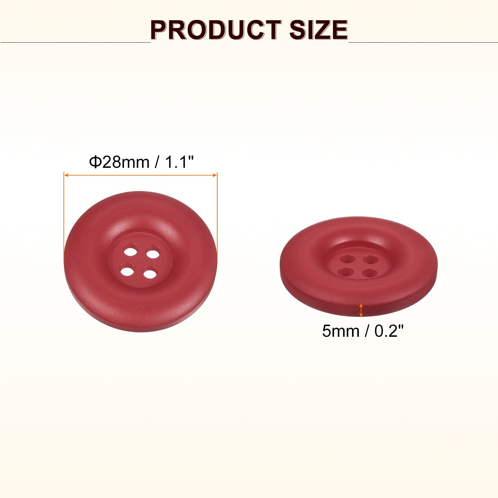 Sewing Buttons 4 Holes Resin Thickened Round Crafting Replacement Buttons for Clothing DIY Crafts Decoration