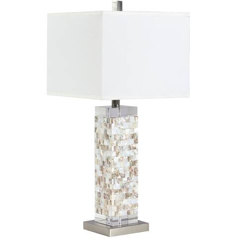 Modern Coastal Designed Pearlescent Accent Table Lamp