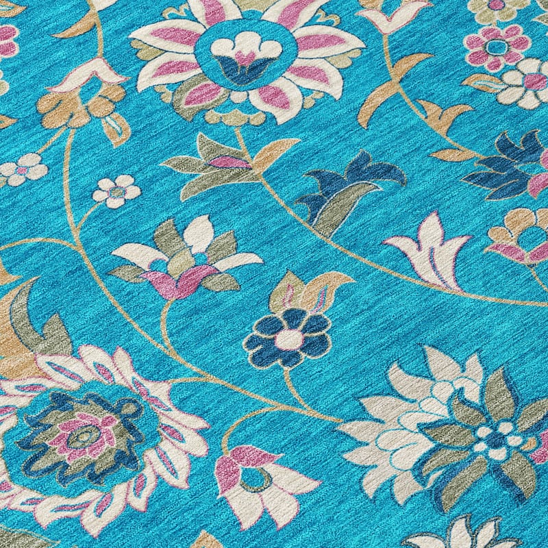 Machine Washable Indoor/ Outdoor Traditional Chantille Rug