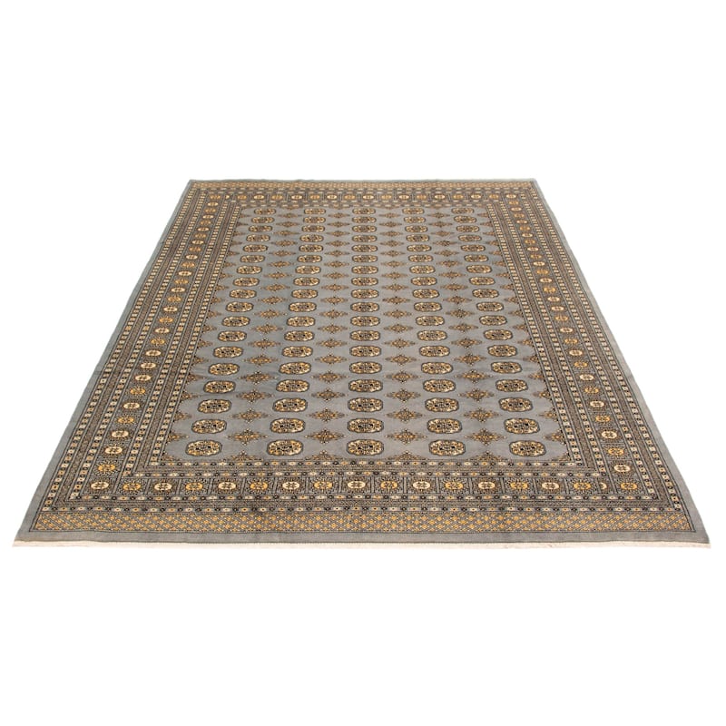 Finest Peshawar Bokhara Grey Rug 8'1" x 10'5" - 8'1 x 10'5