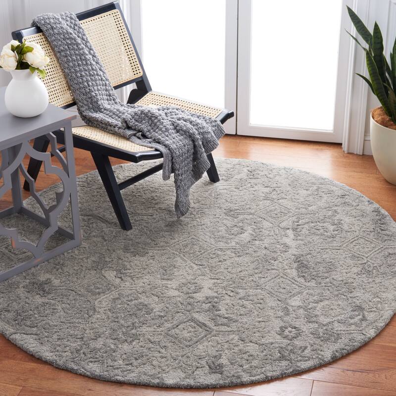 SAFAVIEH Handmade Metro Ranya Modern Wool Rug - 6' Round - Grey
