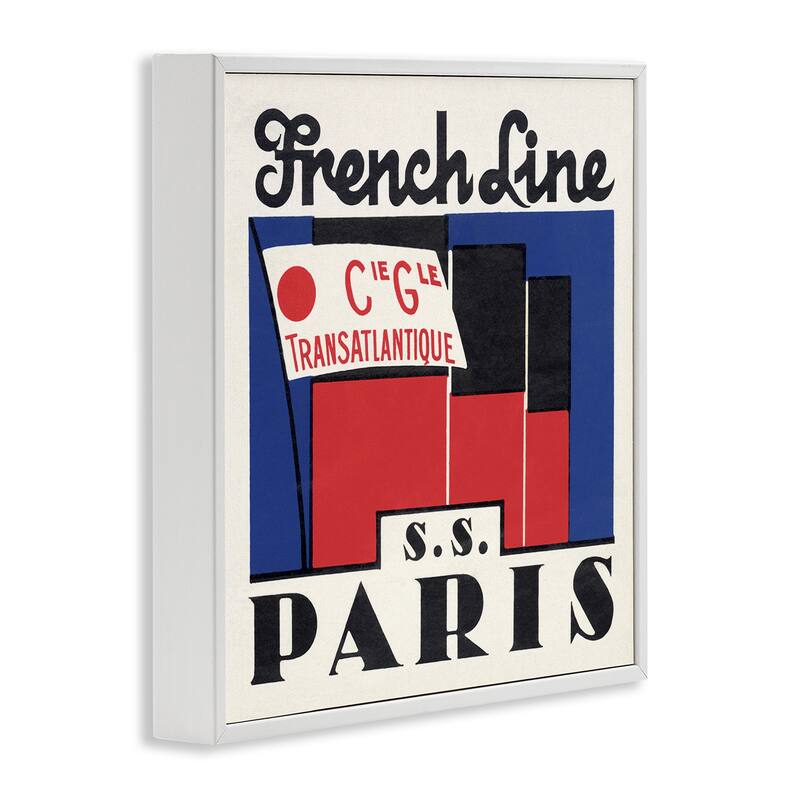 Stupell SS Paris Vintage Banner Framed Giclee Art Design By Phillipa Katz