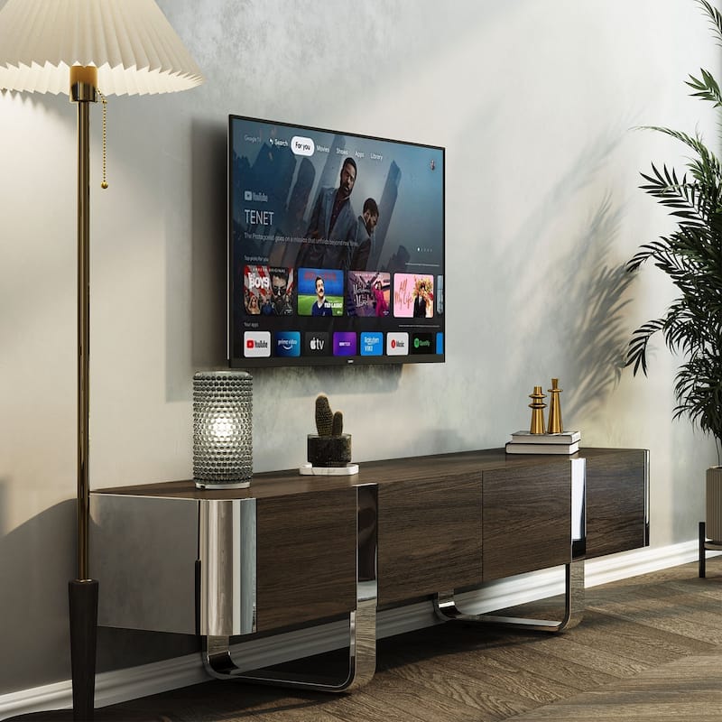 79 inch Wood TV Stand Partial Assembly Entertainment Center Modern Media Console with Drawers and Storage Cabinets