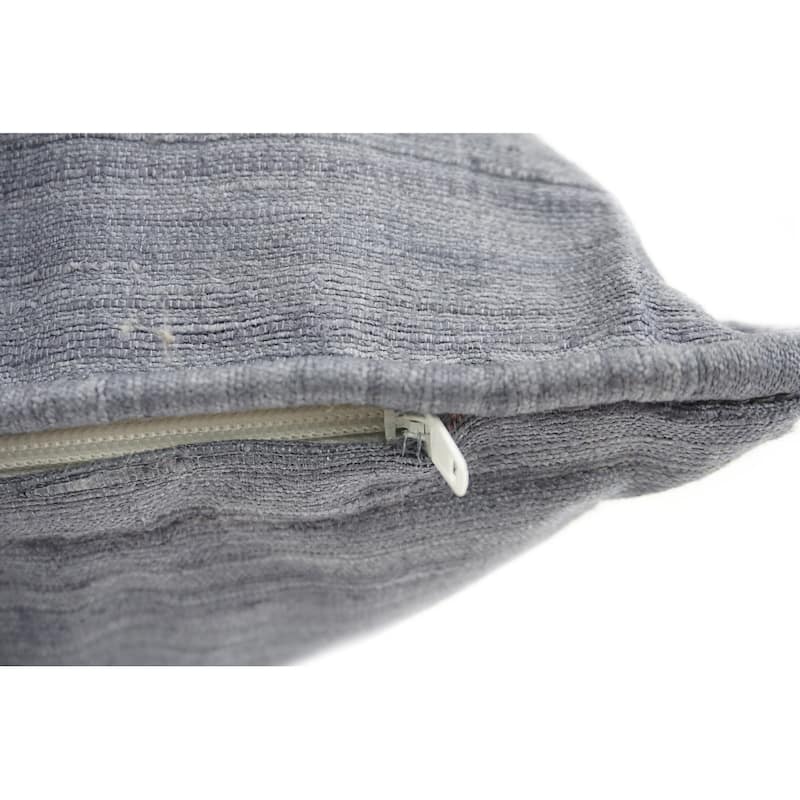Home&Manor Raw Silk Throw Pillow 18" Gray