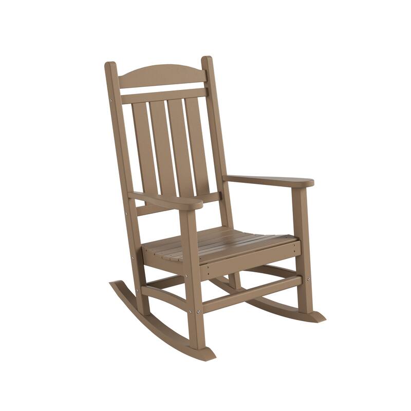 Laguna Hdpe All Weather Outdoor Patio Rocking Chair - Weathered Wood