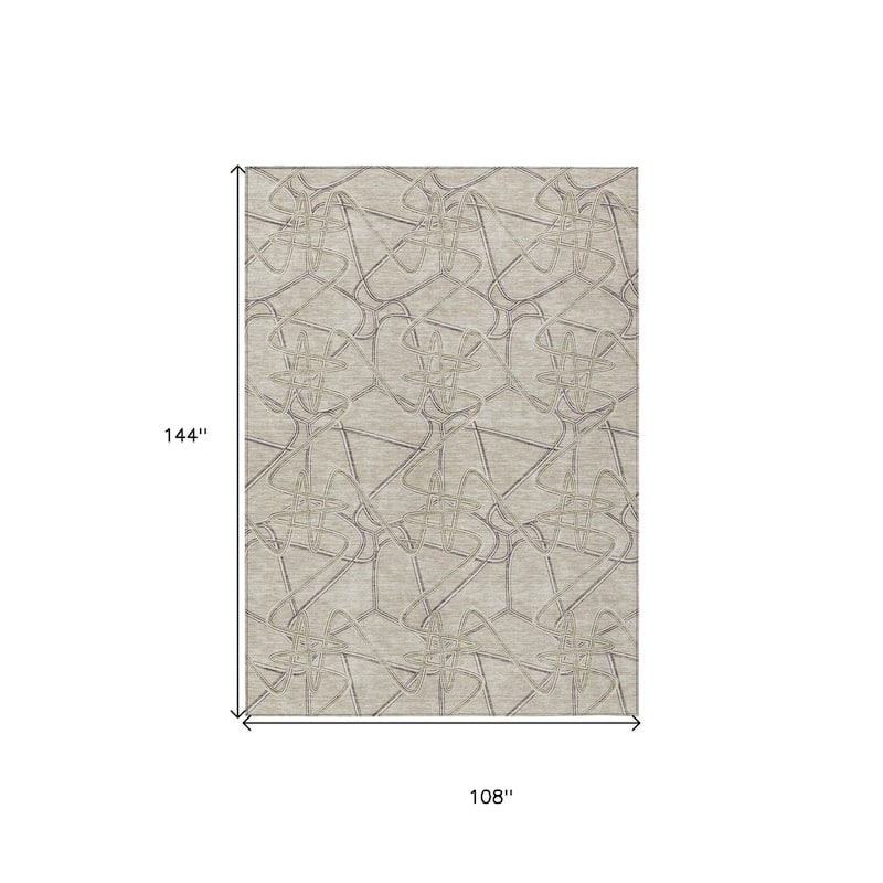 HomeRoots Geometric Contemporary Rectangle Outdoor Rug