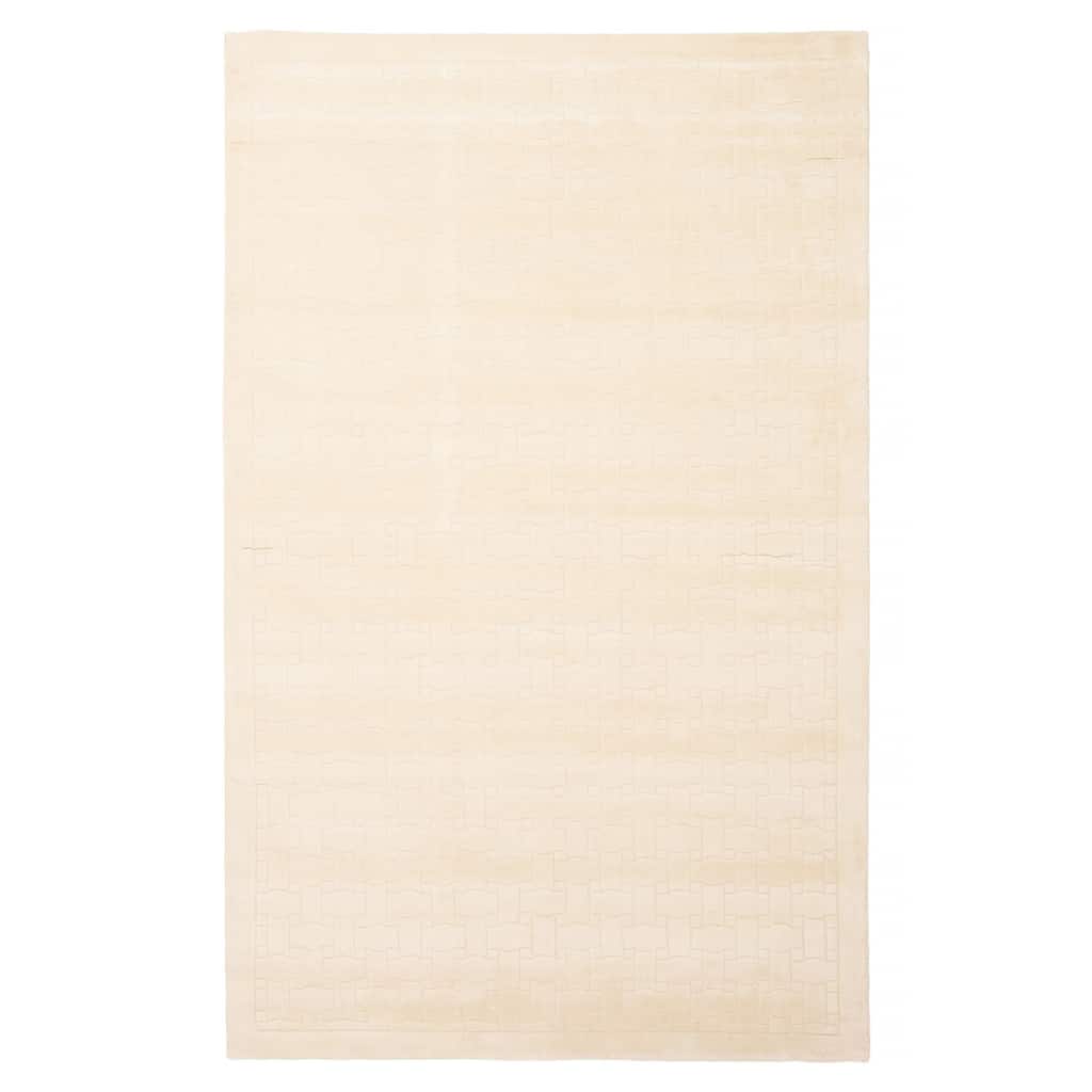 ECARPETGALLERY Hand Tufted Timeless Cream Wool Rug - 5'0 x 7'11