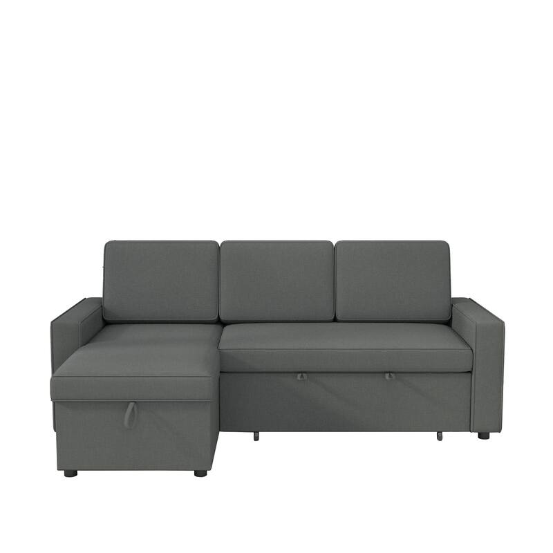 L-Shaped Couch Convertible Sofa Bed with Storage Chaise