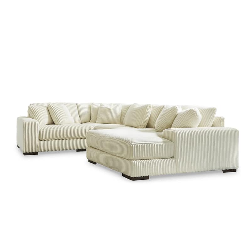 Signature Design by Ashley Lindyn White 4-Piece Sectional - 133" W x 92" D x 38" H - White - Left Facing