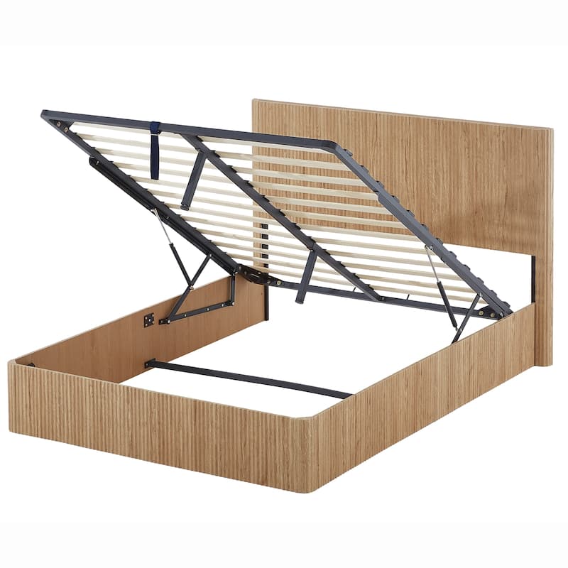 Queen Size Lift Up Wood Storage Bed Frame,No Box Spring Needed