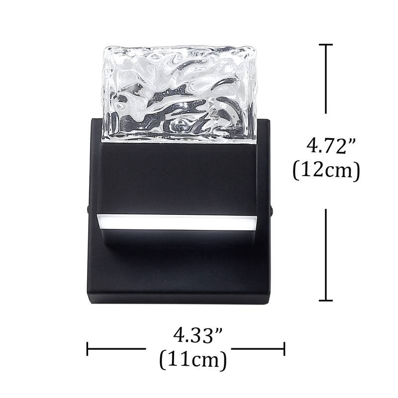 Modern Black Textured Glass LED Bathroom Vanity Light