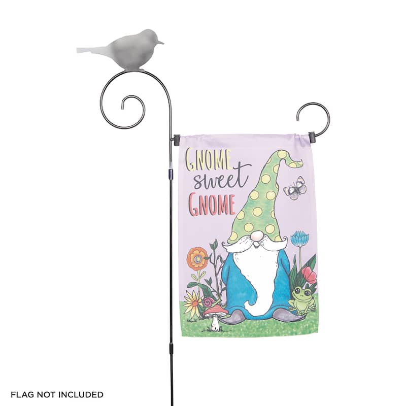 Alpine Corporation LJJ1792HH 45" Tall Bird Silhouette Garden Flag Holder Stake, Outdoor Metal Flagpole Stand for Yard, Pathway