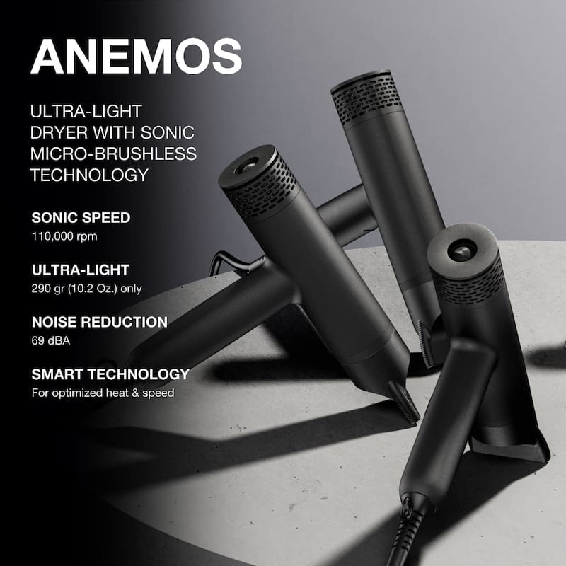 Elchim Anemos V Ultra-Light Hair Dryer with Sonic Technology Pink