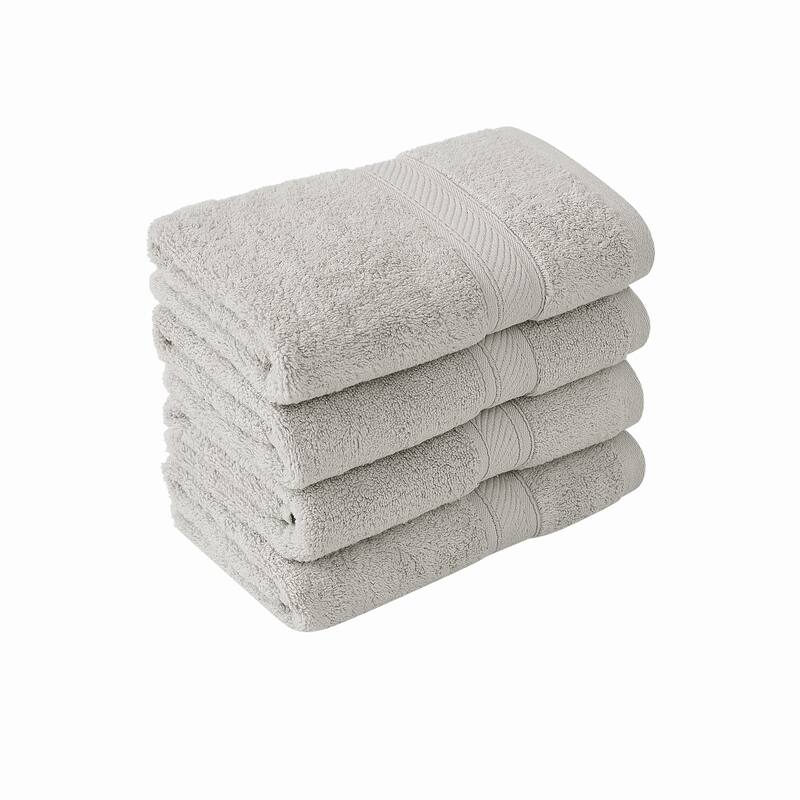 Royal Velvet Regal Plush Towel Collection - 4 Bath Towels - Light Grey