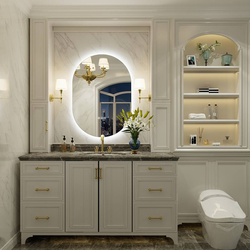 UL Certified Oval LED Lighted Anti-fog Wall Bathroom Vanity Mirror