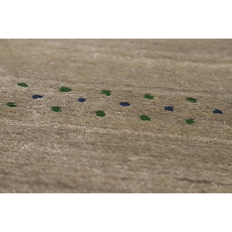 Tribal Gabbeh Indian Foyer Rug Handmade Accent Beige Silk Carpet - 3'1"x 4'11"