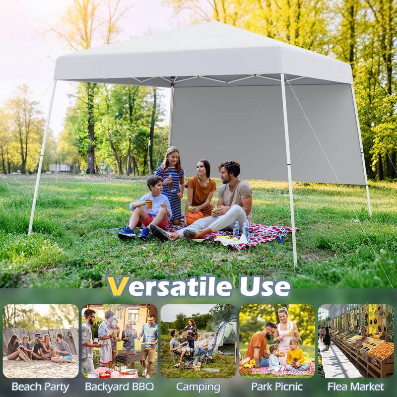 Costway 10 X 10FT Pop up Canopy Tent with 1 Sidewall, Portable - See Details