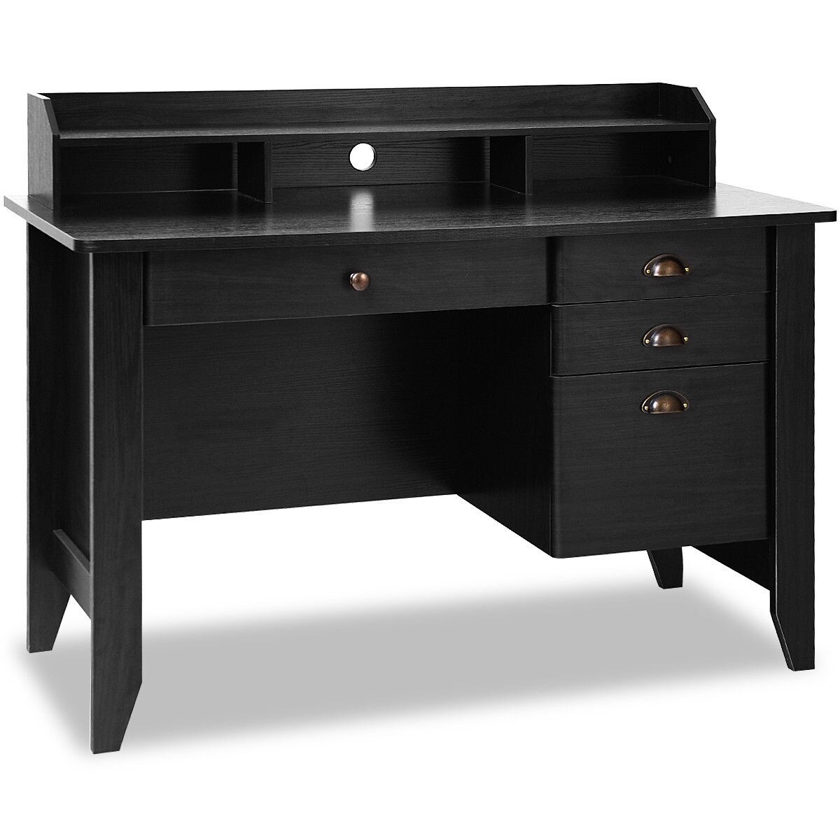 Dark Cherry Wooden Writing Laptop Desk Computer Table Home Office