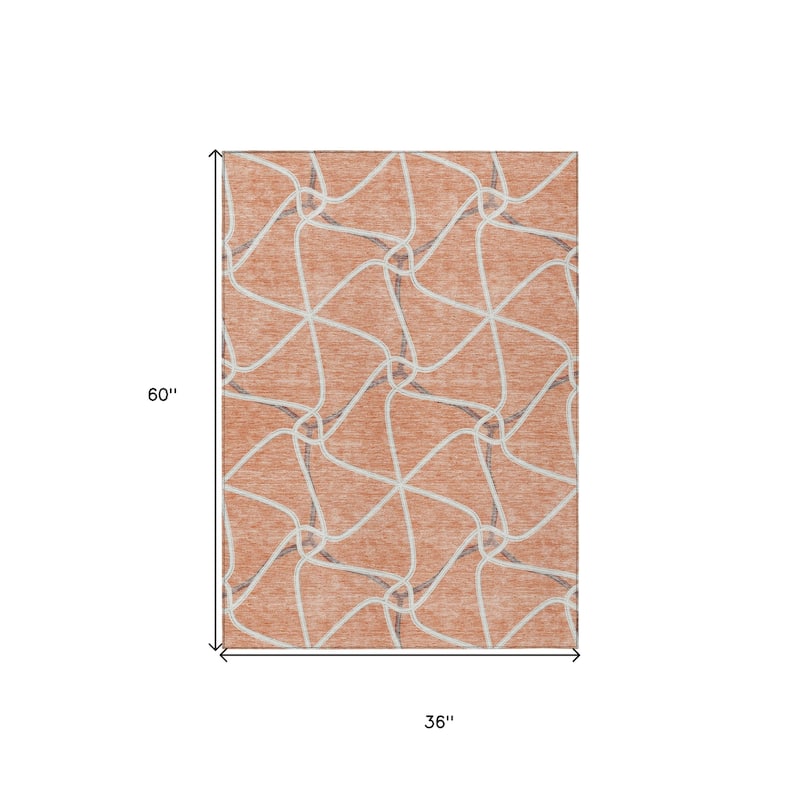 HomeRoots Geometric Contemporary Rectangle Outdoor Rug