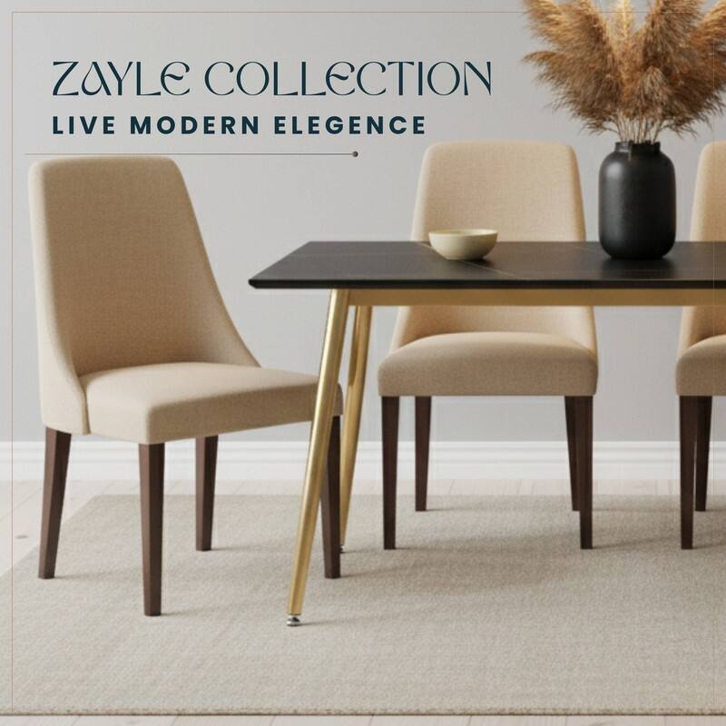 Zayle Dining Table with a 71" Rectangular Top and Gold Steel Base