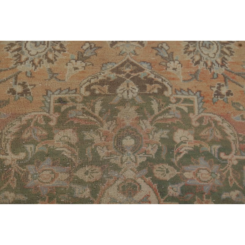 Traditional Large Kashan Persian Rug Hand-Knotted Wool Carpet - 9'7" x 14'4"