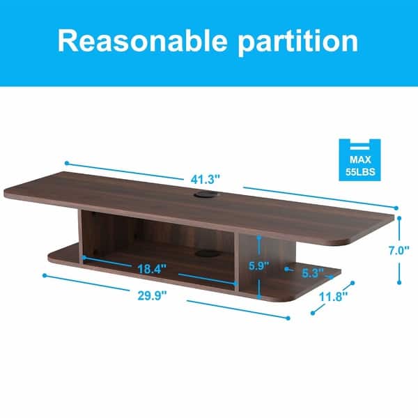 FITUEYES Floating TV Stand Wall Entertainment Storage Console Bed