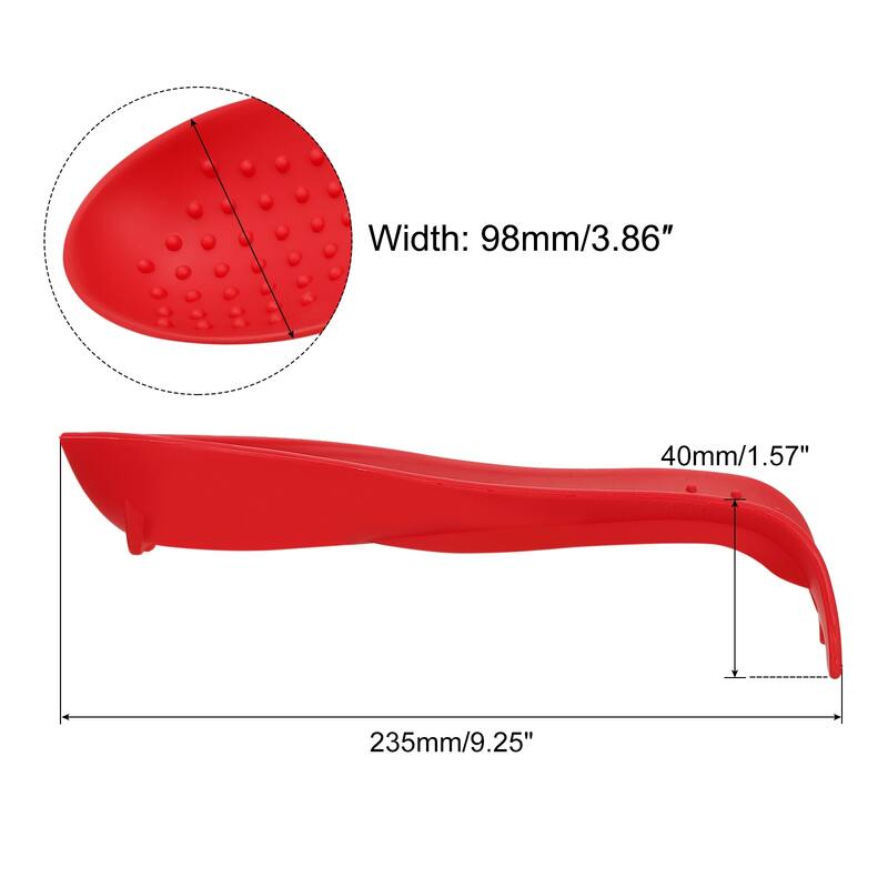 3.86" Heat Resistant Silicone Spoon Rest Kitchen Utensil Holder - Red - 3Pcs