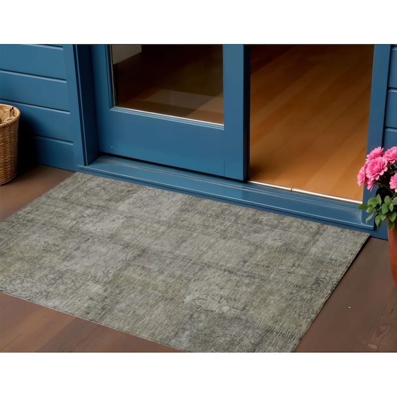 HomeRoots Patchwork Transitional Rectangle Outdoor Rug - 3' x 5'
