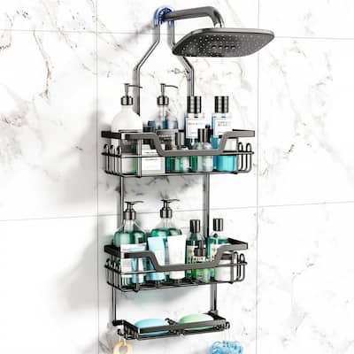 3 Tier Rustproof Hanging Shower Caddy - 4.72"D x 12.2"W x 30"H