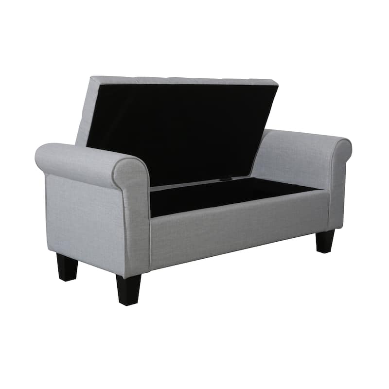 Porthos Home Theon Fabric Flip Top Button Tufted Storage Bench