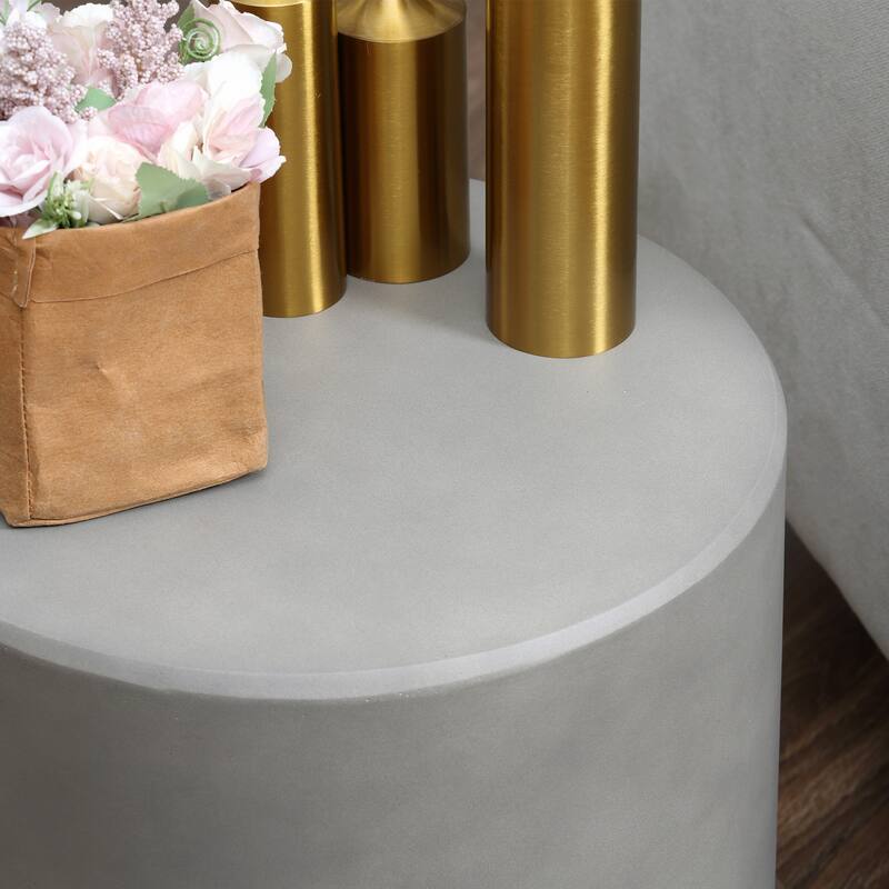 Round Side Table Nightstand With 4 Adjustable Feet