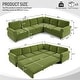 preview thumbnail 111 of 109, Homy Casa Chenille Sleeper Sectional Sofa with Pull-Out Bed
