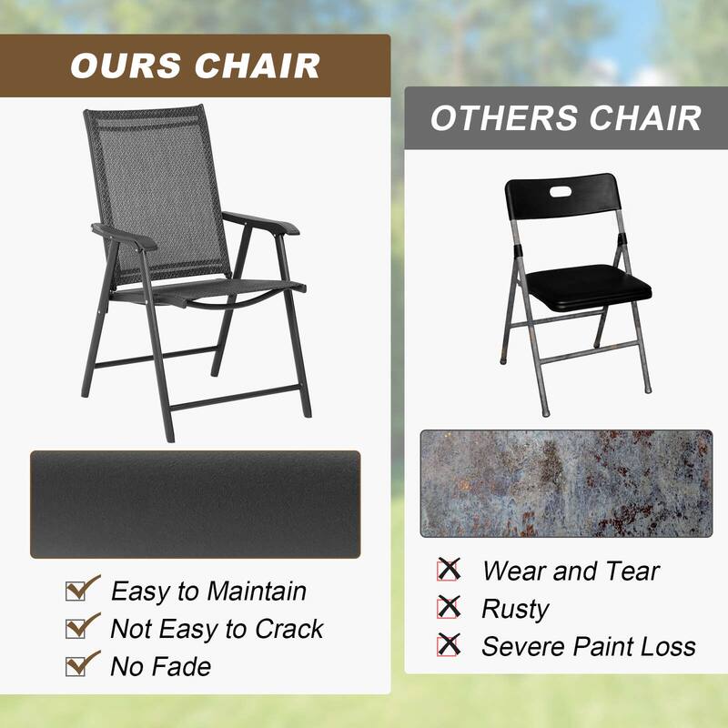 Aoodor Set of 4 Patio Folding Chairs