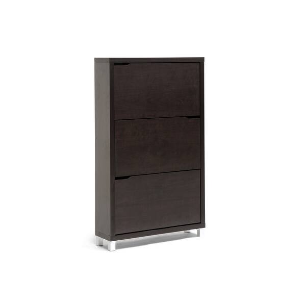 Shop Lucerne Dark Brown Modern 3 Level Entryway Shoe Cabinet