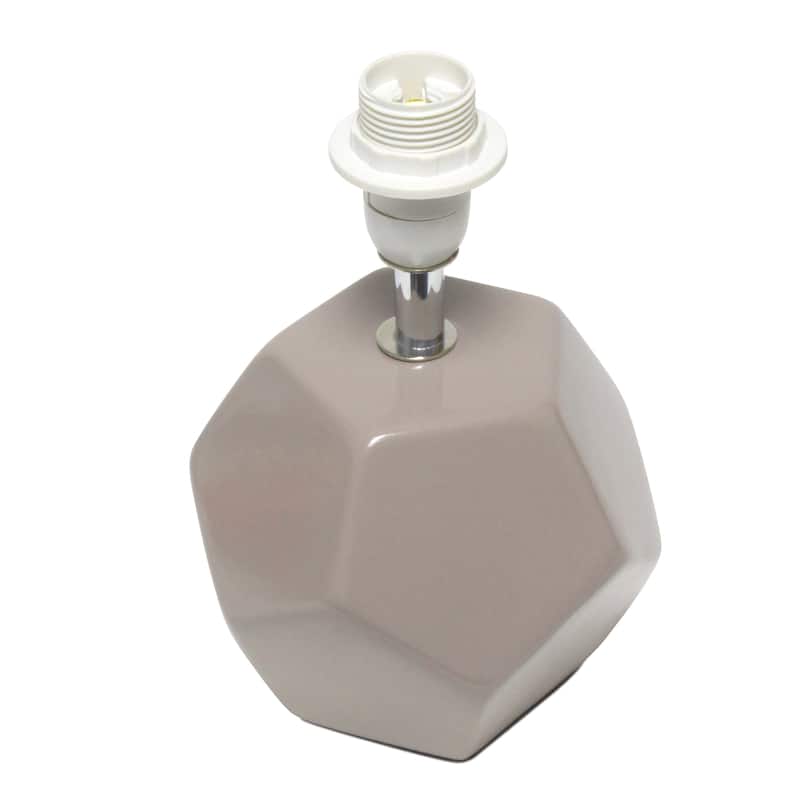 10.24" Modern Geometric Table Lamp with Ceramic Base and Fabric Shade for Bedroom or Office - 5.51"L x 5.51"W x 10.24"H