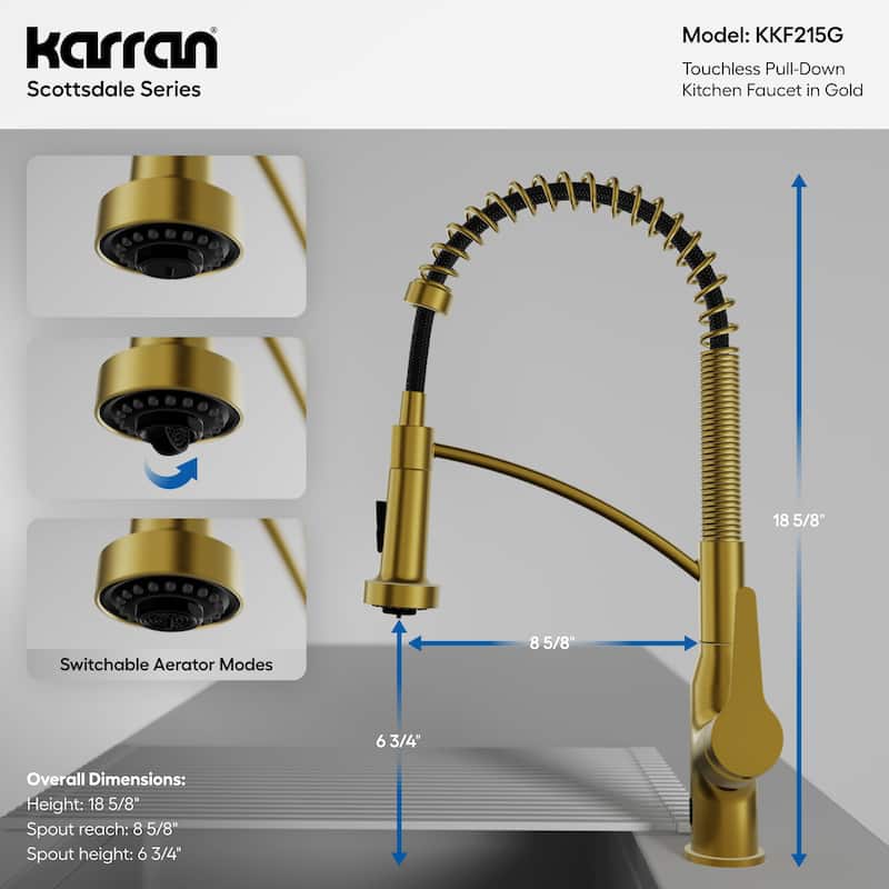 Karran Scottsdale Touchless Single-Handle Pull-Down Sprayer Kitchen Faucet
