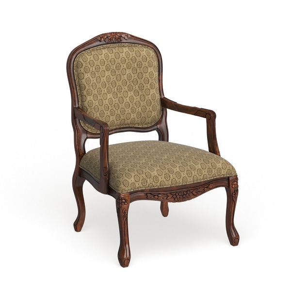 Pees Traditional Beige Fabric Padded Accent Chair by Furniture of