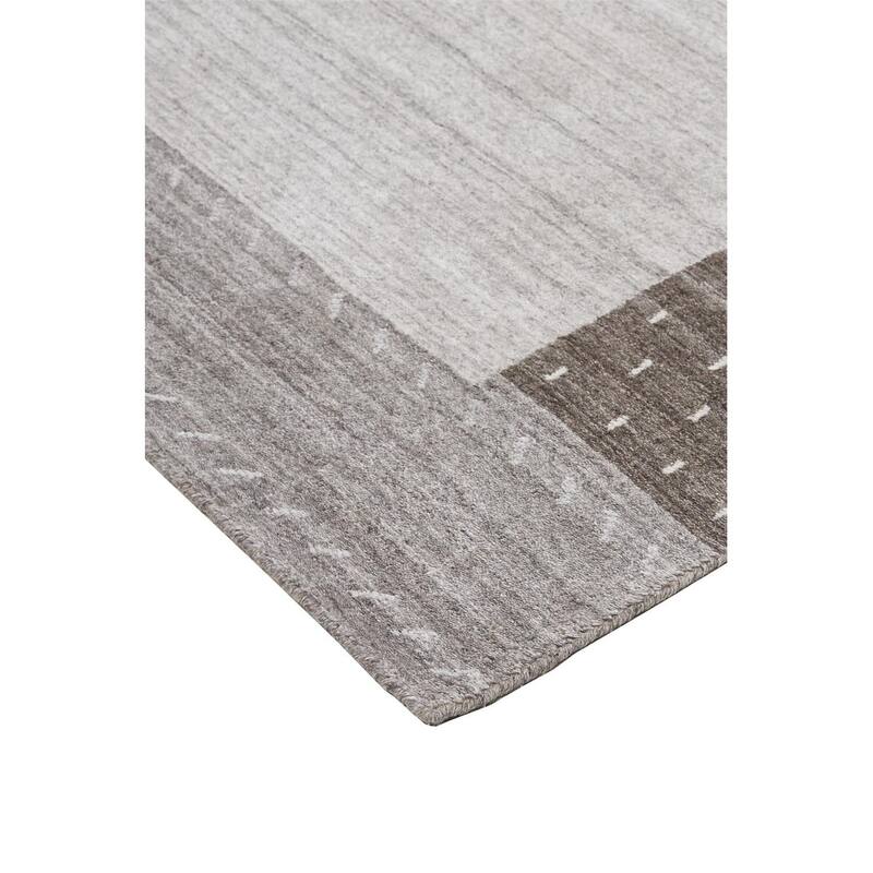 Yurie Contemporary Gebbah Rug, Light Gray/Denim Blue, Area Rug