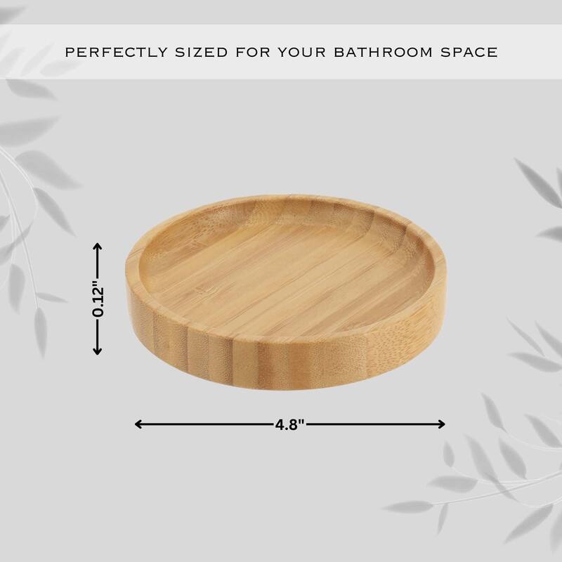 5-Piece Bathroom Accessory Set Bamboo Natural Decor