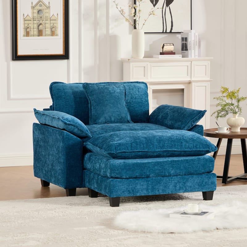 GDF Studio - Cloud Modern Chenille Upholstered Single Seat Sofa with Double-Layer Cushion for Living Room
