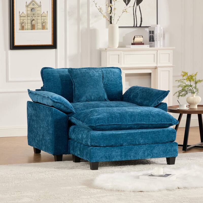 Roomfitters Cloud Sofa Chair, Modern Chenille Upholstered Single Seat with Deep Cushion Comfort