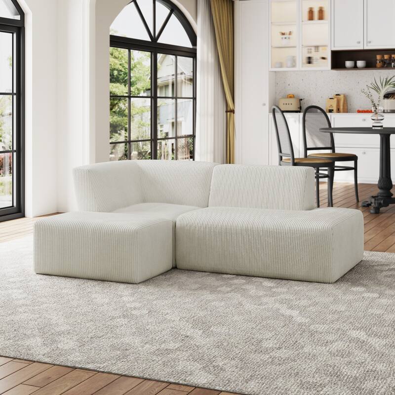 Oversized Corduroy Modular Sectional Fabric Sofa