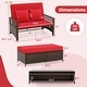 preview thumbnail 13 of 18, Gymax Patio Rattan Daybed Wicker Loveseat Sofa w/ Multifunctional