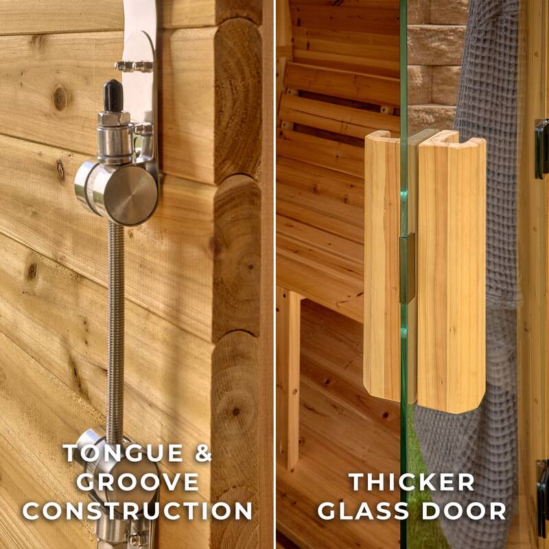 Backyard Discovery Lennon 4-6 Person Outdoor Cube Sauna, Porch