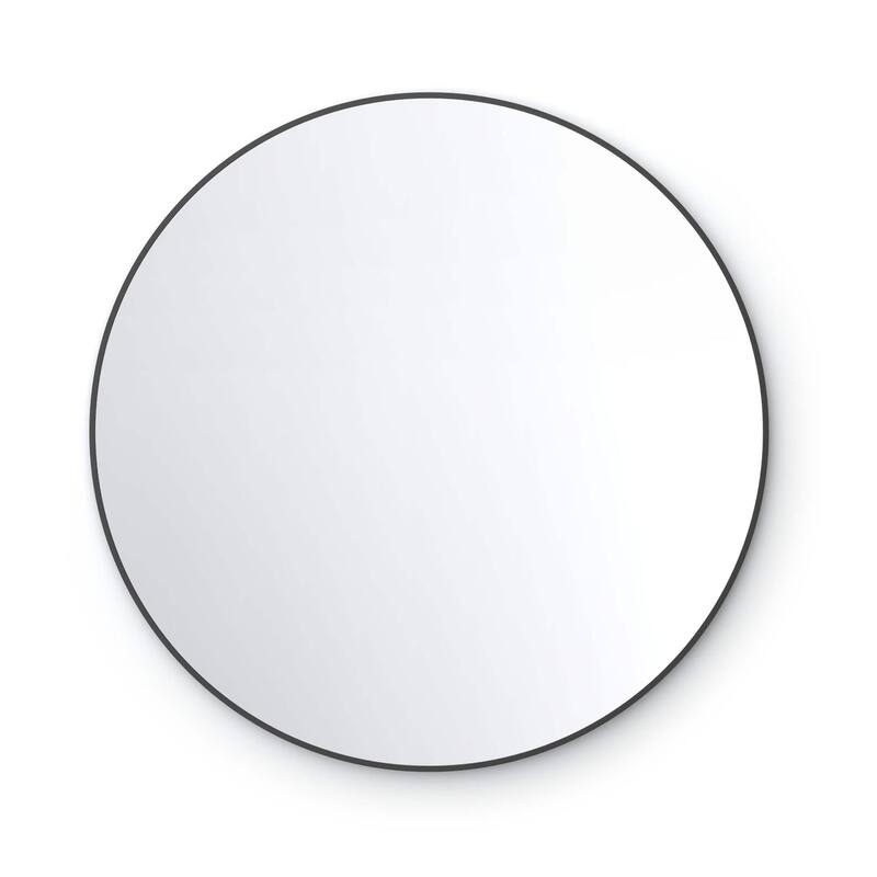 36 Inch Shatterproof Wall Mount Metal Frame Mirror - Matte Black