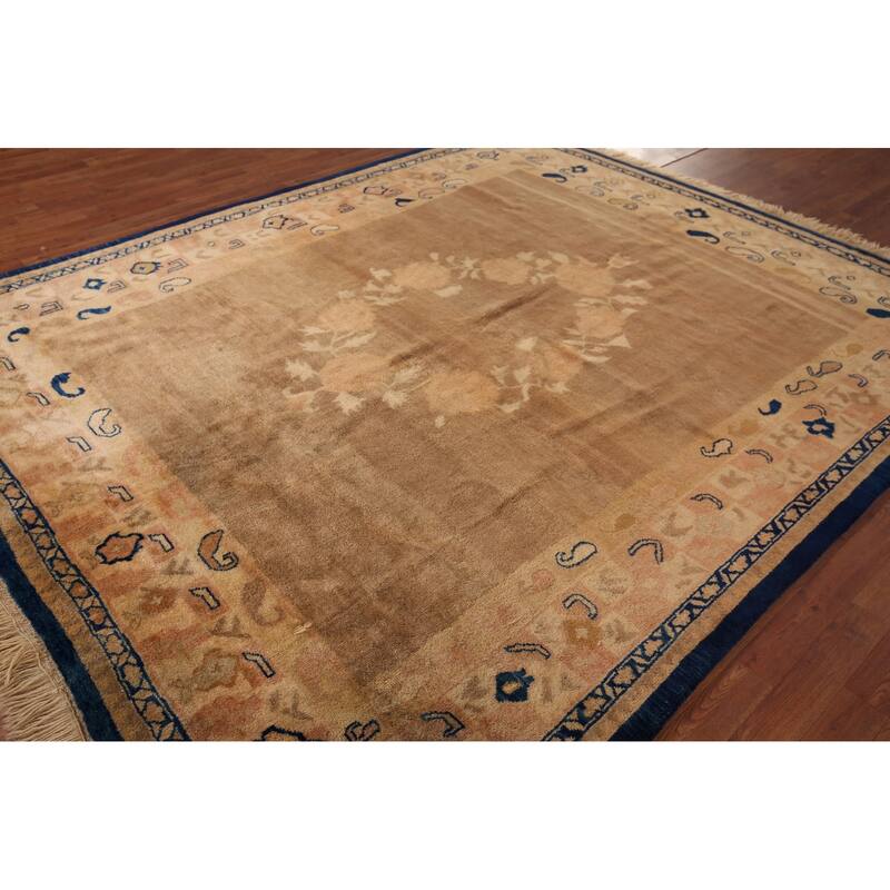 Brown Gabbeh Oriental Area Rug Handmade Wool Carpet - 7'5"x 9'2"
