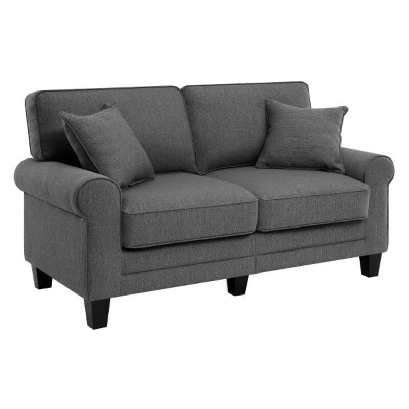Serta Copenhagen 61" Loveseat for Two People, Pillowed Back Cushions and Rounded Arms, Durable Modern Upholstered Fabric