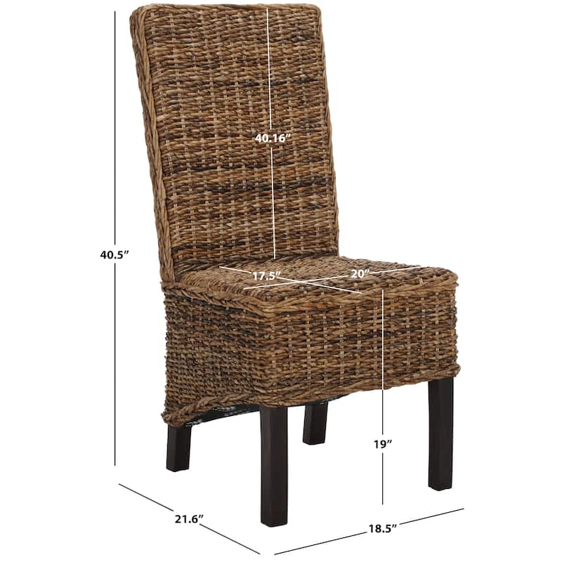 SAFAVIEH Candy Natural Wicker Dining Chair (Set of 2) - 19" W x 22" D x 41" H - 19Wx22Dx41H